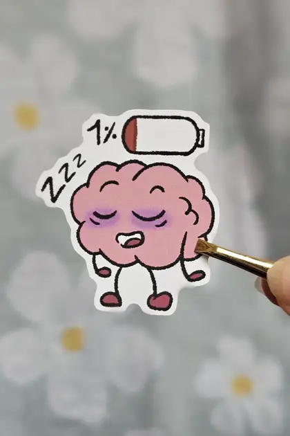 Sticker d'une batterie vide dessiné par Piranhate